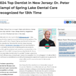 Dr. Peter Ciampi of Spring Lake Dental Care has been recognized as a 2024 Top Dentist in New Jersey Monthly magazine.